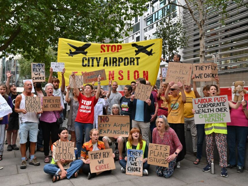 Labour faces protests over toxic London City Airport expansion